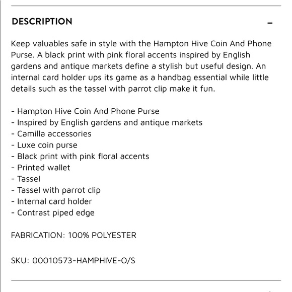 LAST ONE 🖤 CAMILLA *Hampton Hive* black floral coin & phone purse bag pochette - Picture 3 of 5